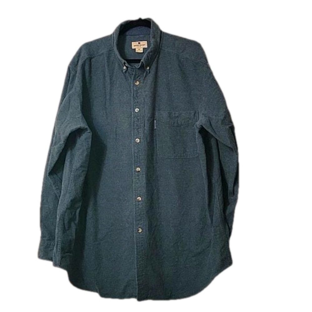 WOOLRICH 100%cotton flannel, dark gray, soft, heavy, outdoor shirt Size XXL 2XL